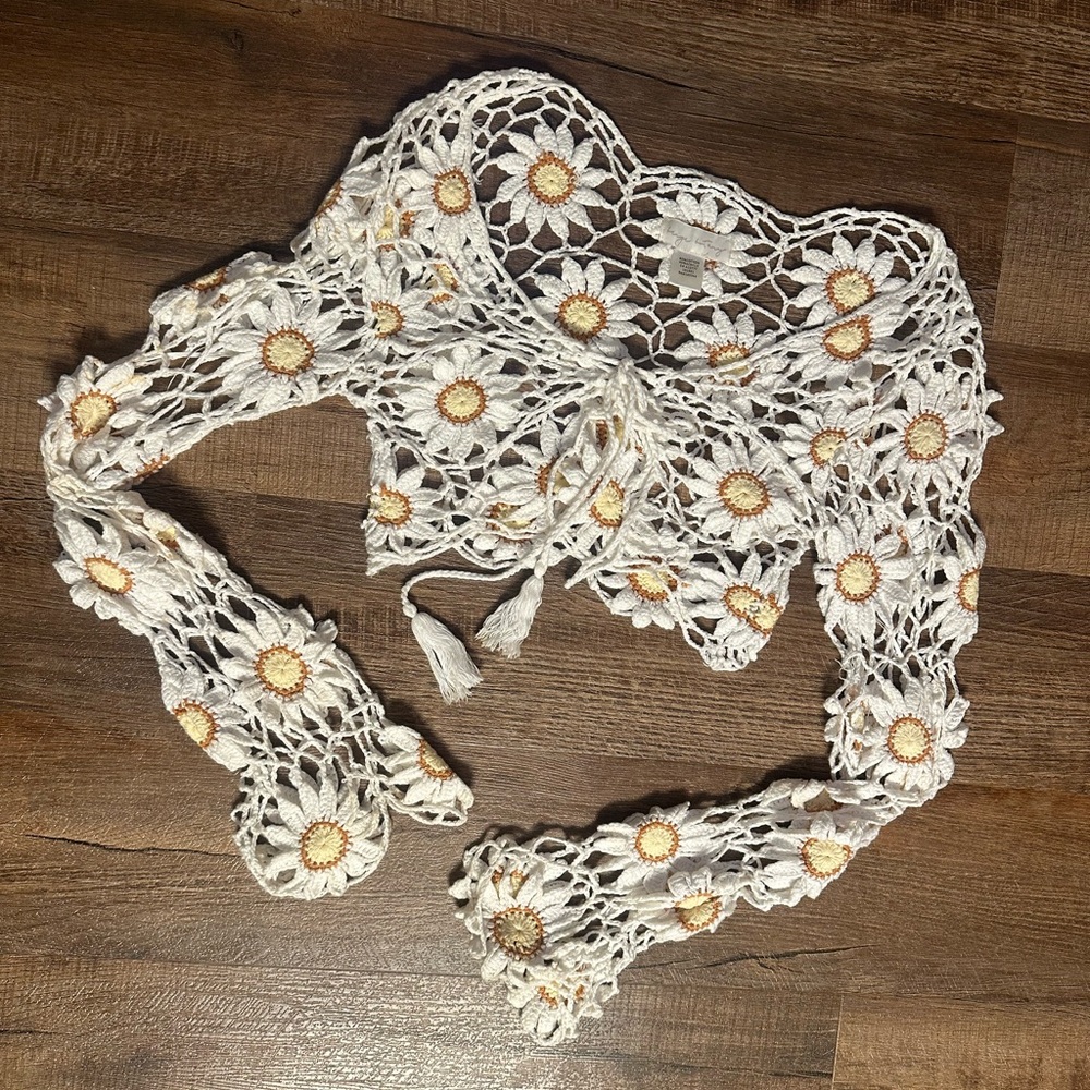 Floral Crochet Lace Wrap